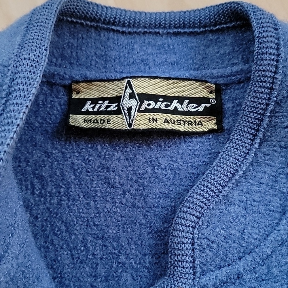 Vintage Kitz Pichler Blue Austrian Wool Blazer Jacket Small with Pin - Picture 2 of 13